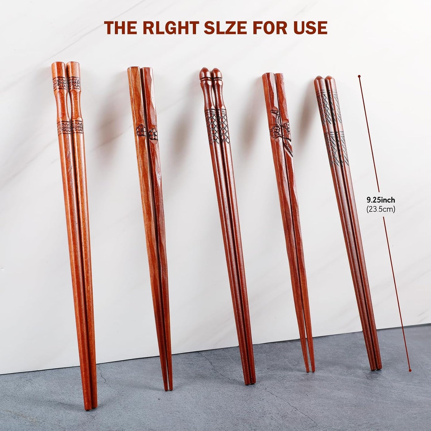 Palillos madera natural reutilizables antideslizantes 8.8pulg