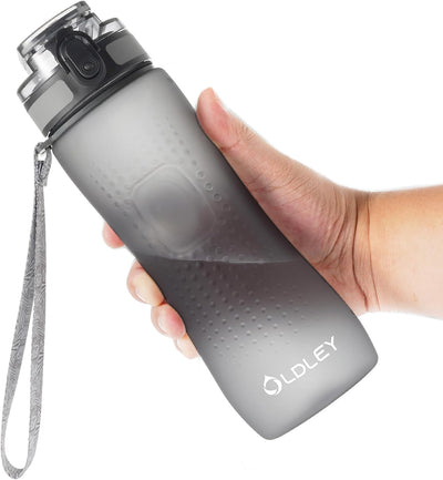Botella agua 25oz sin BPA tritán con correa gris