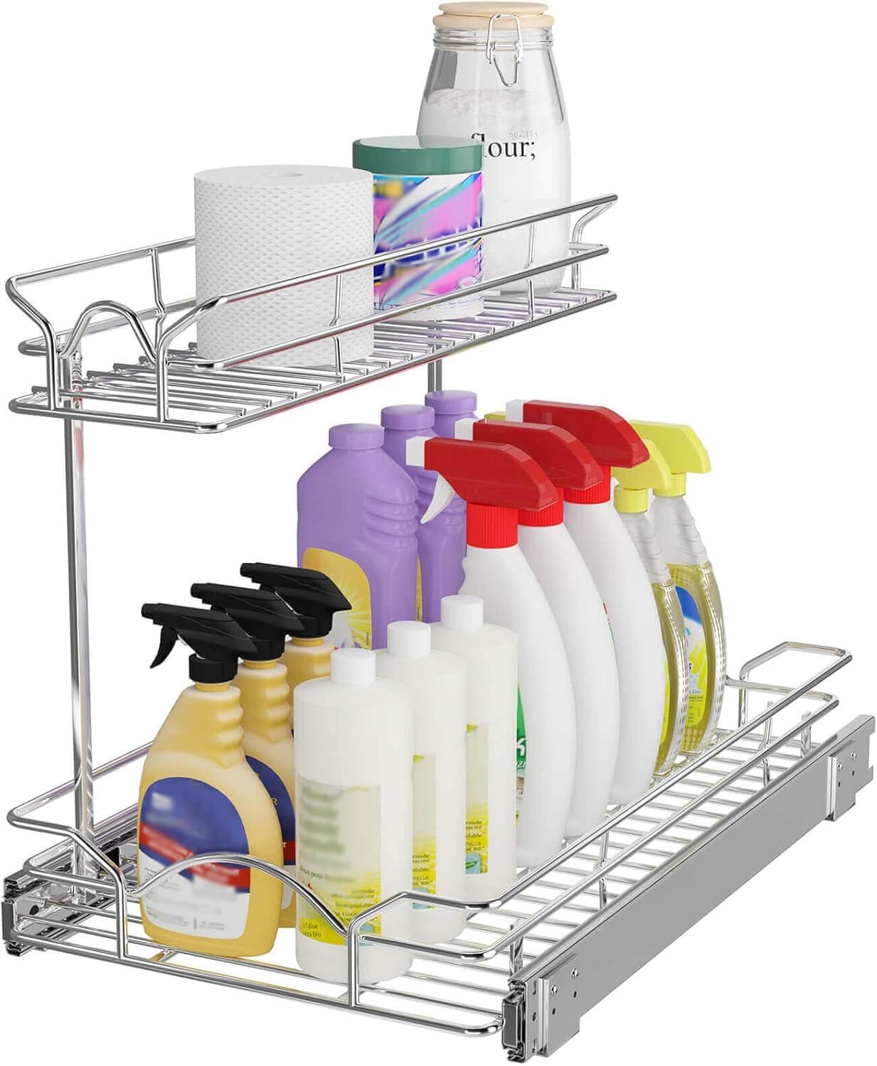 Organiz. gabinete fregadero estante deslizante 14.75x17"