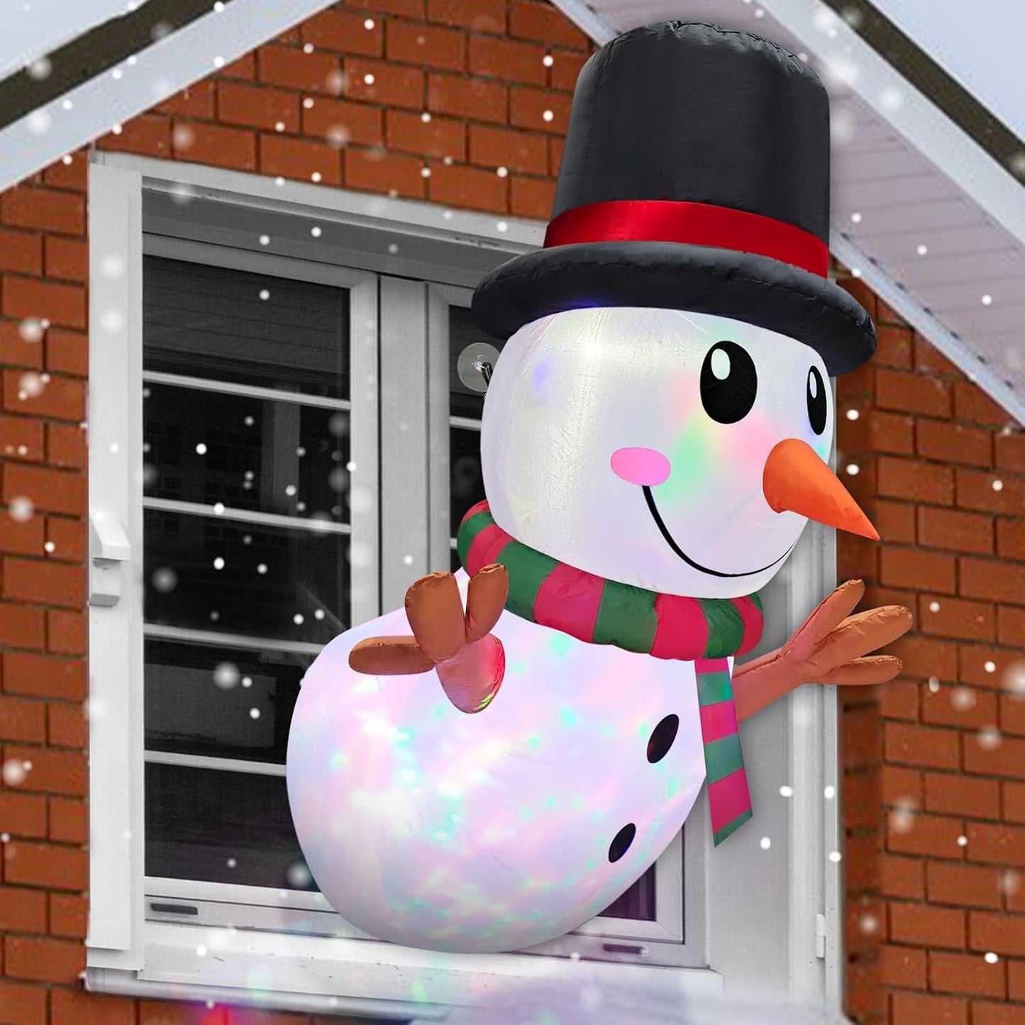 Luces giratorias muñeco nieve inflable 4pulg navideño