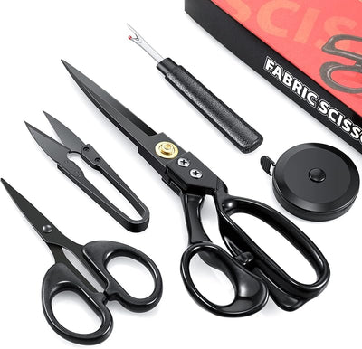 Tijeras coser tela 9pulg resistentes con cinta métrica negro