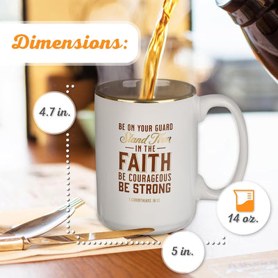 Taza Cerámica Grande con Escritura Inspiracional para Café y Té