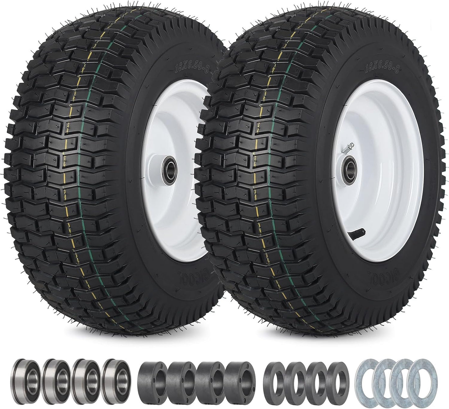 Neumático sin cámara 16x6.5-8 para cortacésped ajuste