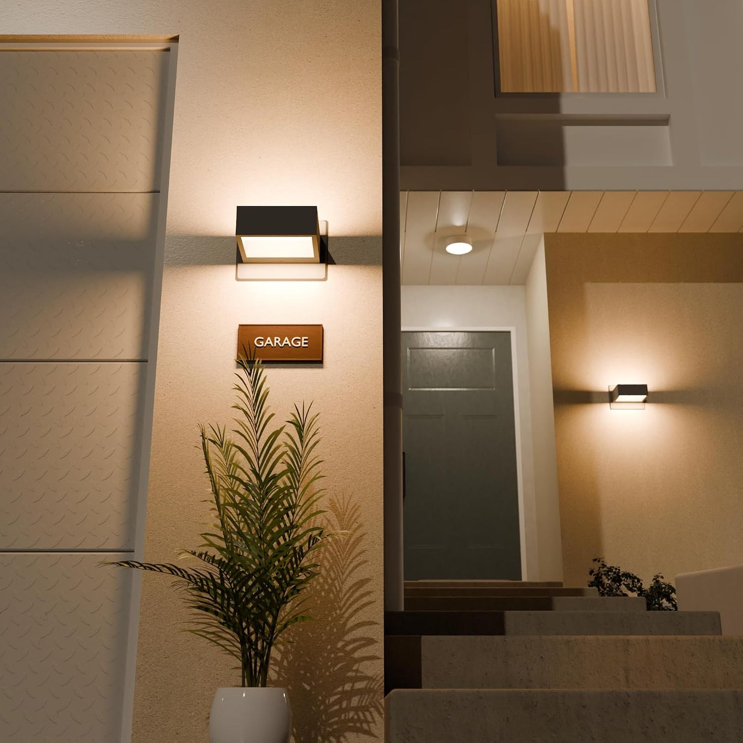 Aplique pared LED aluminio impermeable luces exterior patio