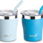 Vaso niños acero inox 9oz doble pared con pajilla