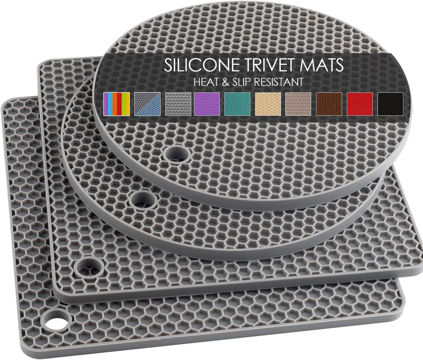 Tapetes silicona para ollas sartenes y mesas calientes pack