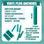 100 Anclajes Plástico Expansible para Yeso 1/4x1-1/2pulg
