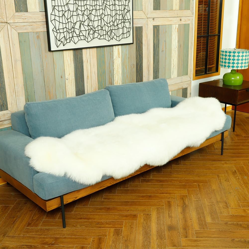 Alfombra piel oveja Nueva Zelanda suave lana dormitorio sala