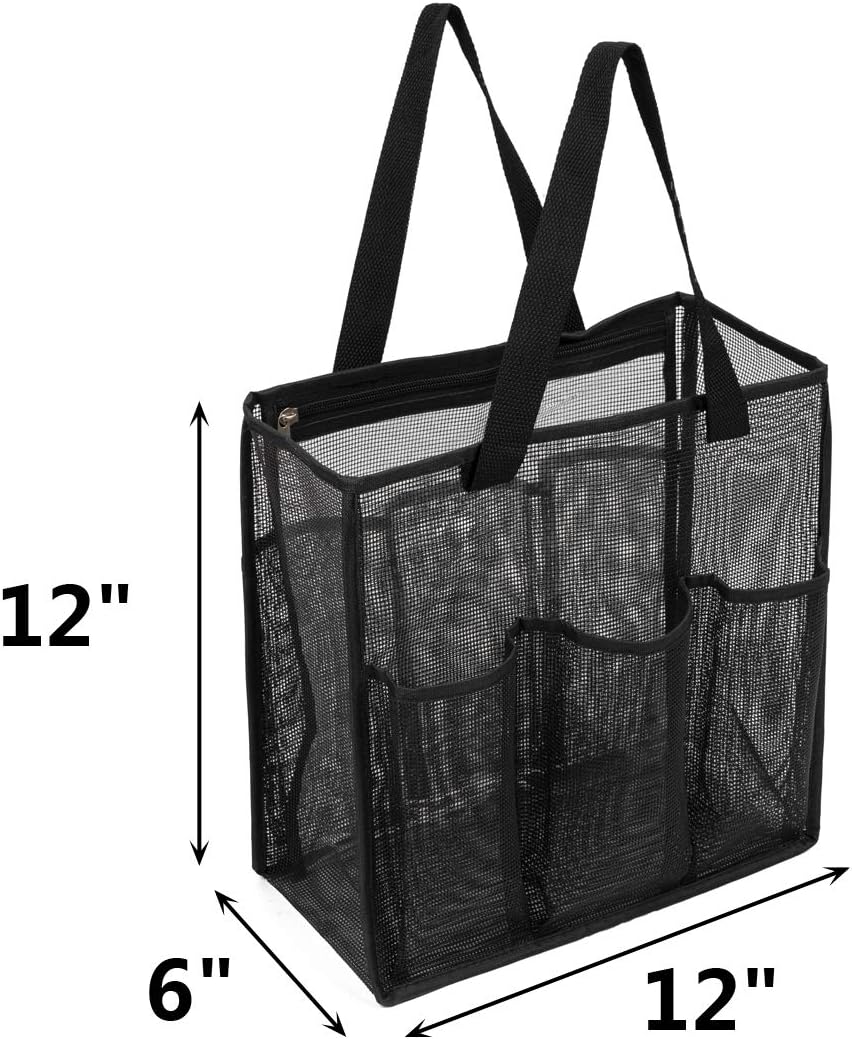 Bolsa ducha malla baño seco húmedo con bolsillo PVC negro