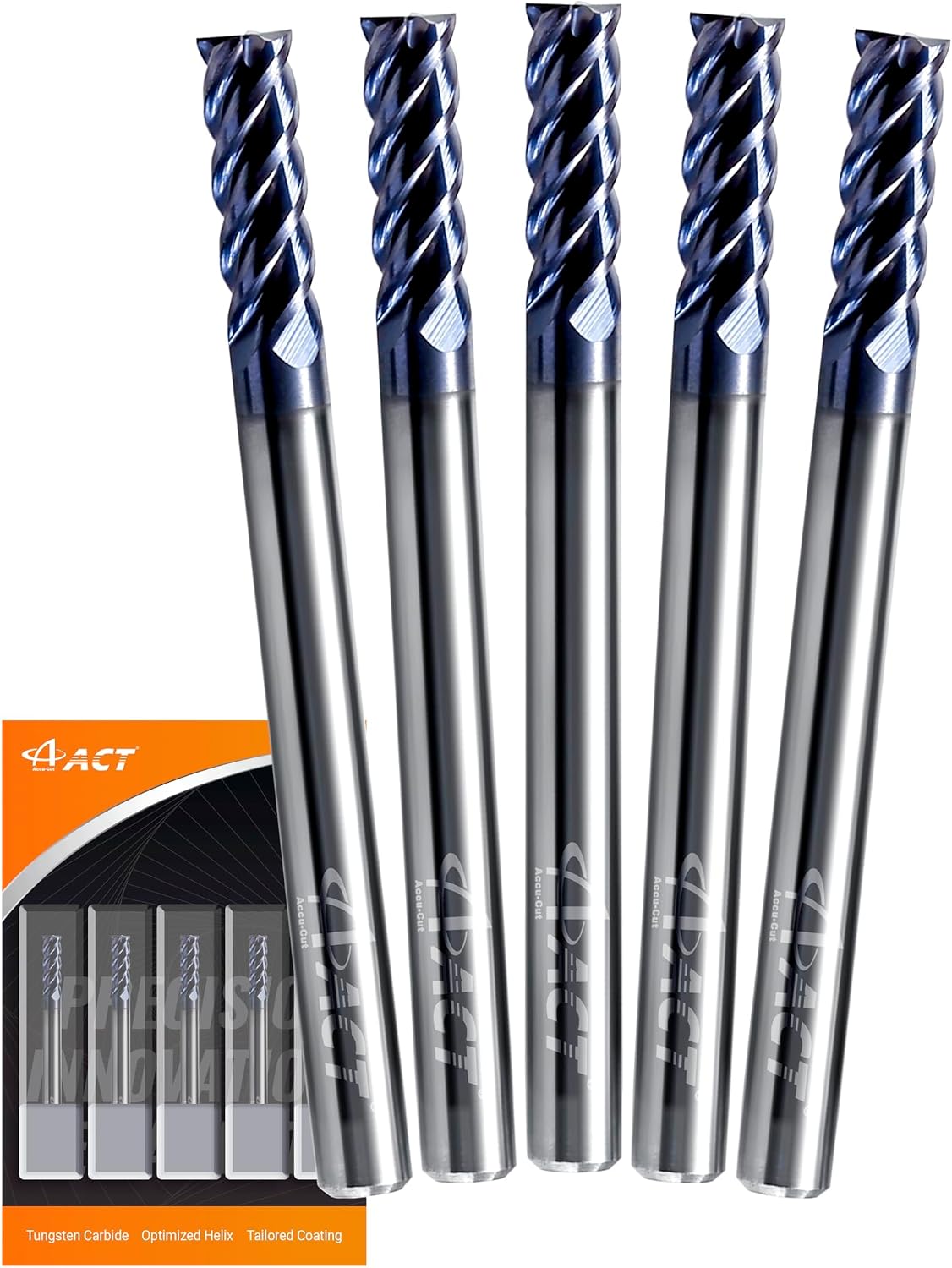 Fresa cuadrada carburo 1/8pulg 4 flautas acero forjado