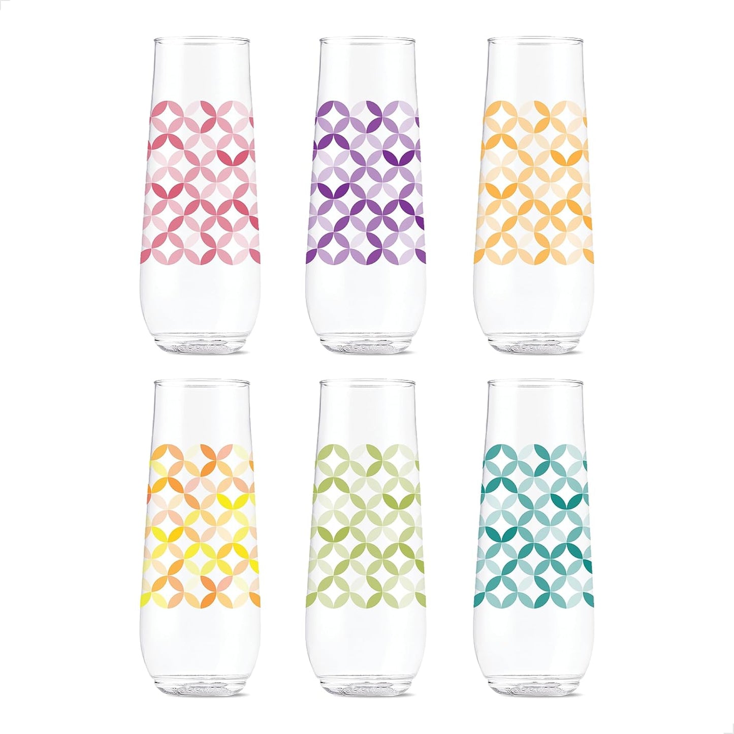 Set 6 Copas Champán Flauta 9oz Plástico Transparente