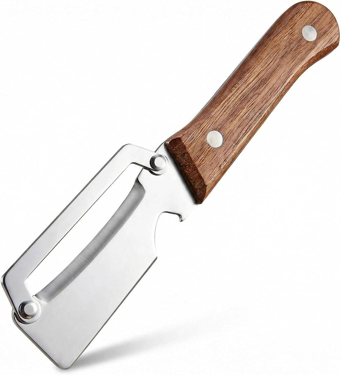 Pelador multifuncional con mango madera y hoja acero inox
