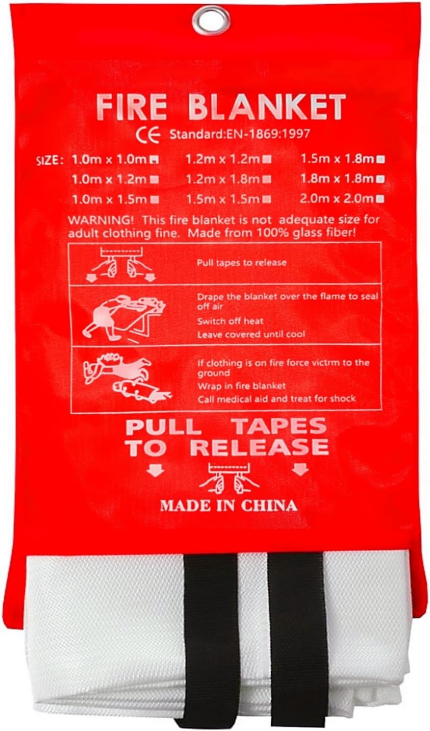 Manta fuego 40x40pulg reutilizable para emergencias cocina hogar