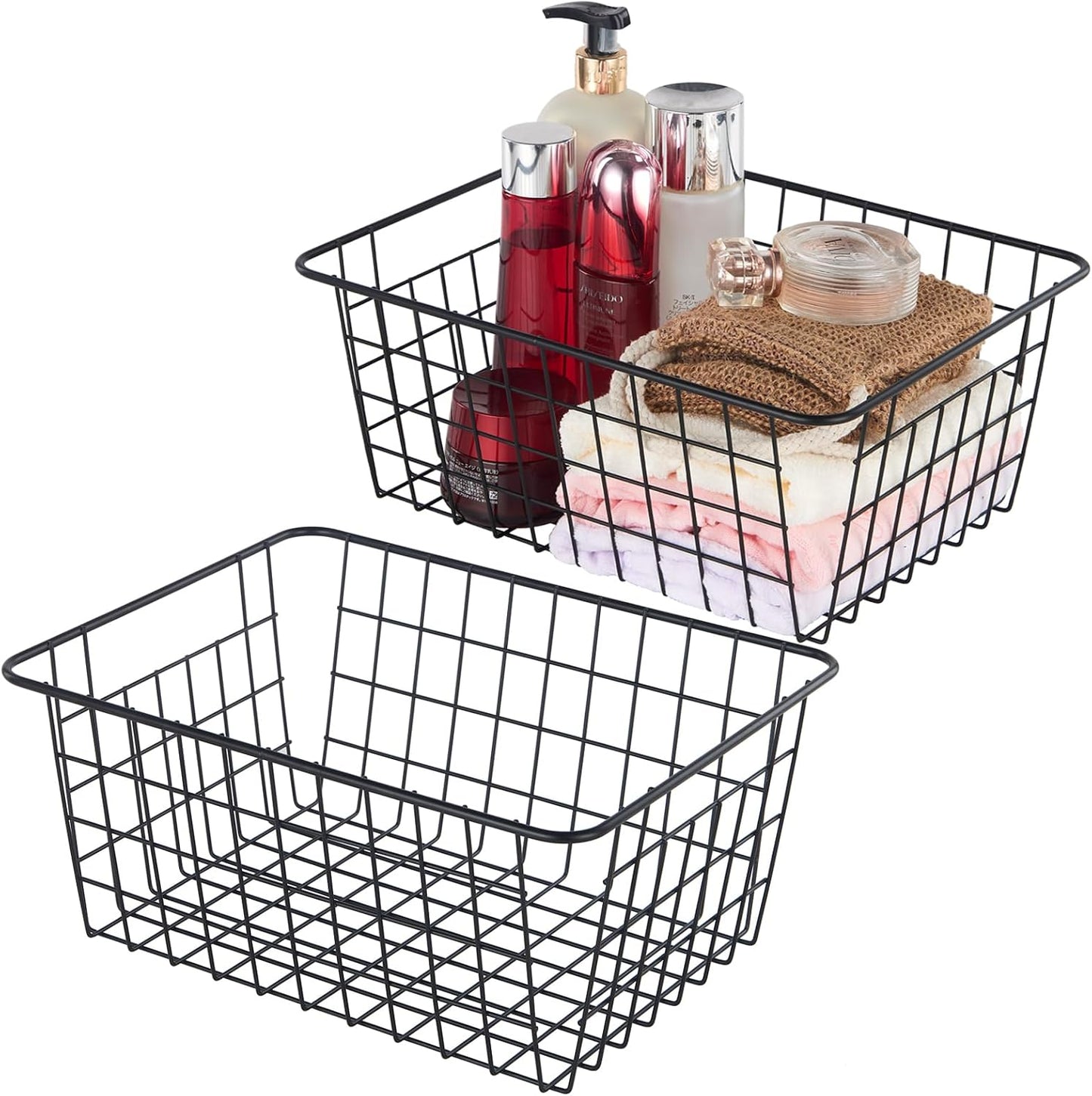 Cestas alambre cocina pack 2 para despensa lavandería