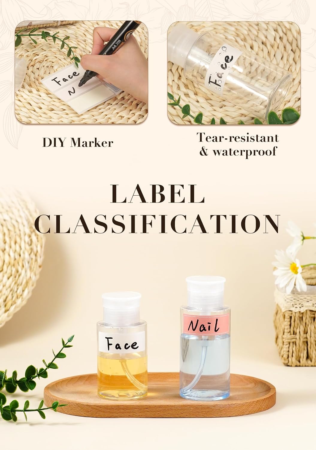 3 Dispensadores Bomba Empuje para Esmalte Uñas Alcohol 2.03oz