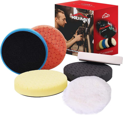 6 Almohadillas pulido 3.5pulg para placa 3pulg lana automóvil
