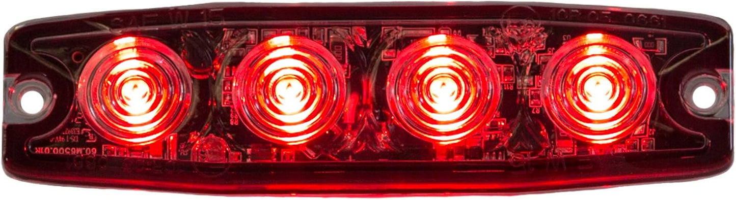 Luz estroboscópica LED 4.5pulg roja 4 LED patrones
