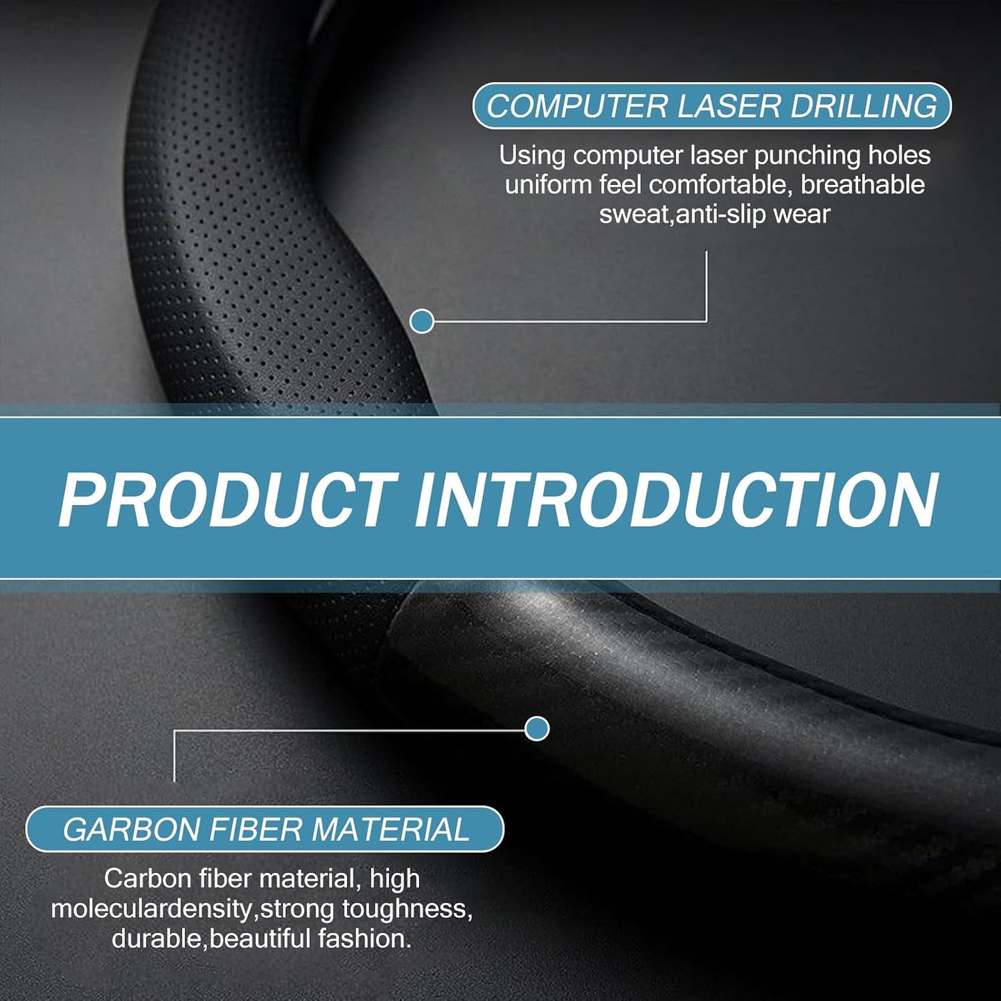 Funda volante universal fibra carbono antiderrap