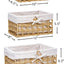 Cestas mimbre forradas set 3 para decorar y organizar