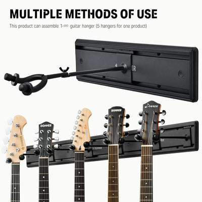 Estante pared para guitarra múltiple con 5 ganchos ajustables