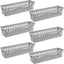 6 Cestas Plástico Gris 10x3" Organiz. Escritorio
