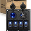 Panel interruptor basculante 4 bandas USB 12-24V para auto