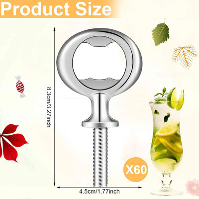 60 Pzas Abridor Botellas Metal Blanco Plateado Manualidades