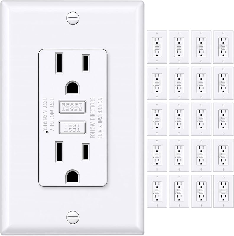 Receptáculo GFCI 15A con LED 20 Uds diseño delgado