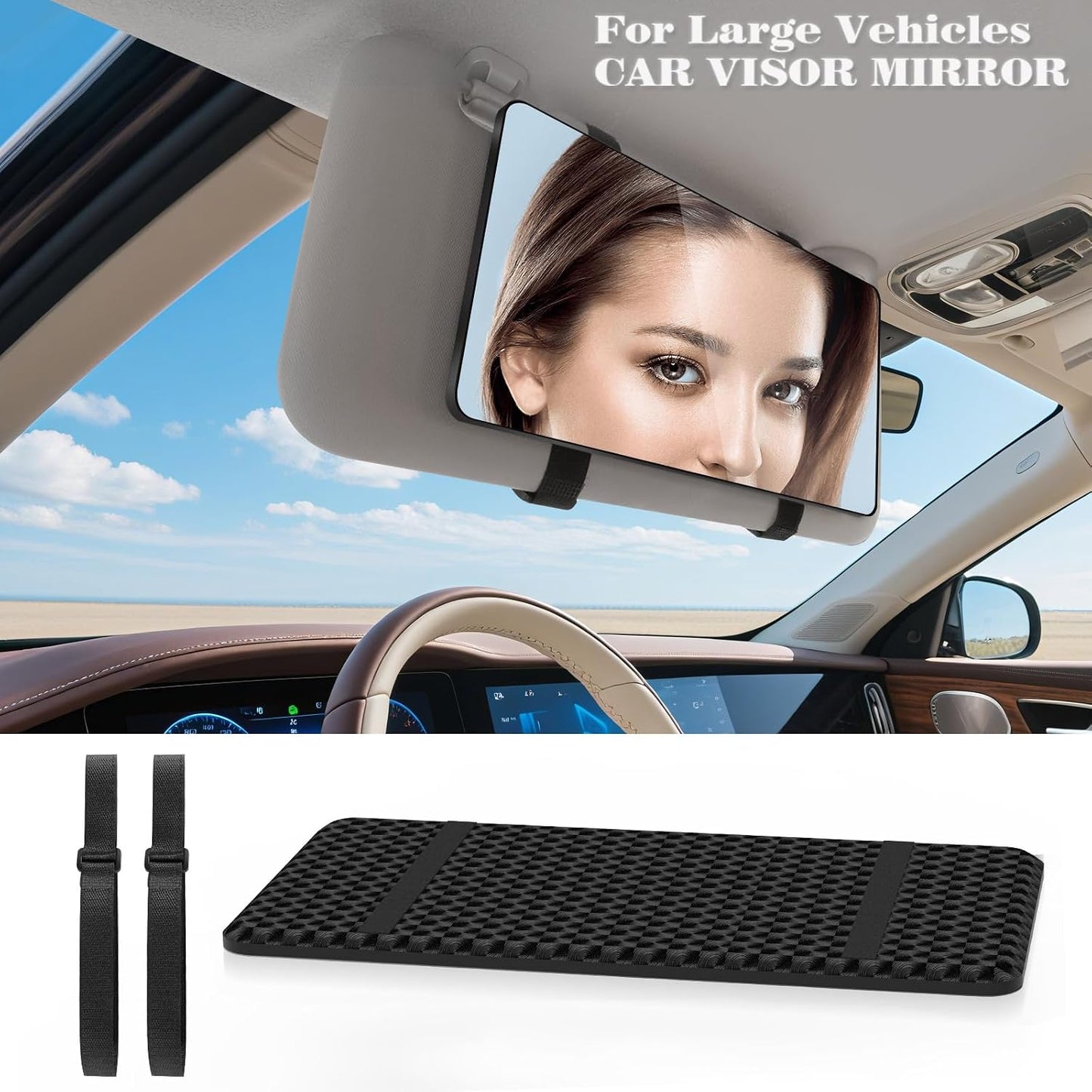 Espejo visera automóvil 10pulg vista amplia
