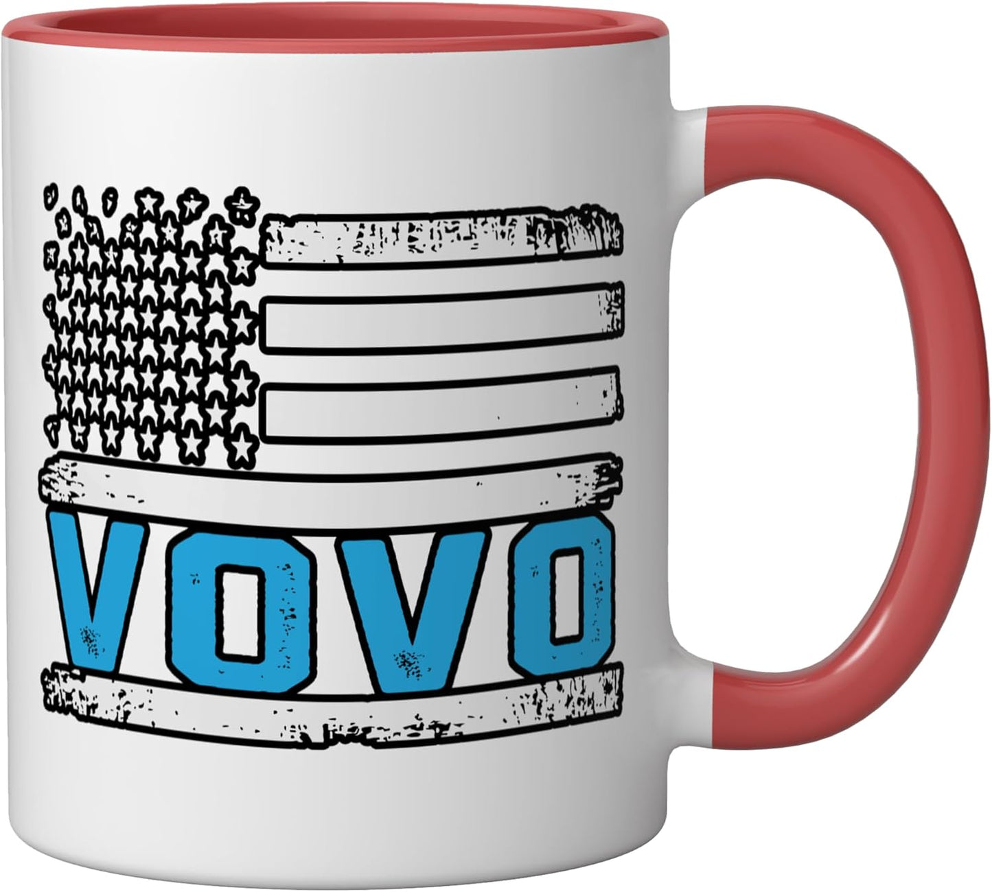 Taza Cerámica Bandera Americana Roja/Blanca