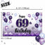 Decoración cumpleaños 69 años globo morado grande