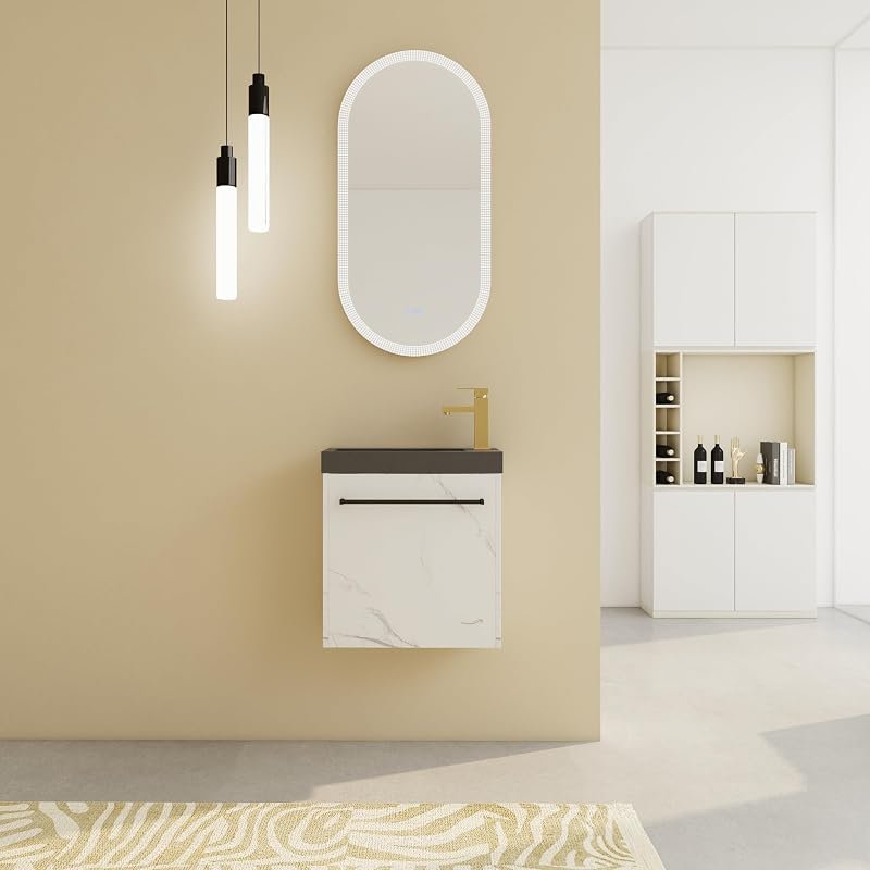 Armario tocador baño 20pulg puerta suave negro