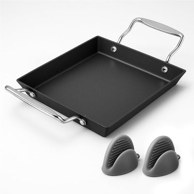Plancha antiadherente hierro fundido para parrilla 15.8x8.6pulg