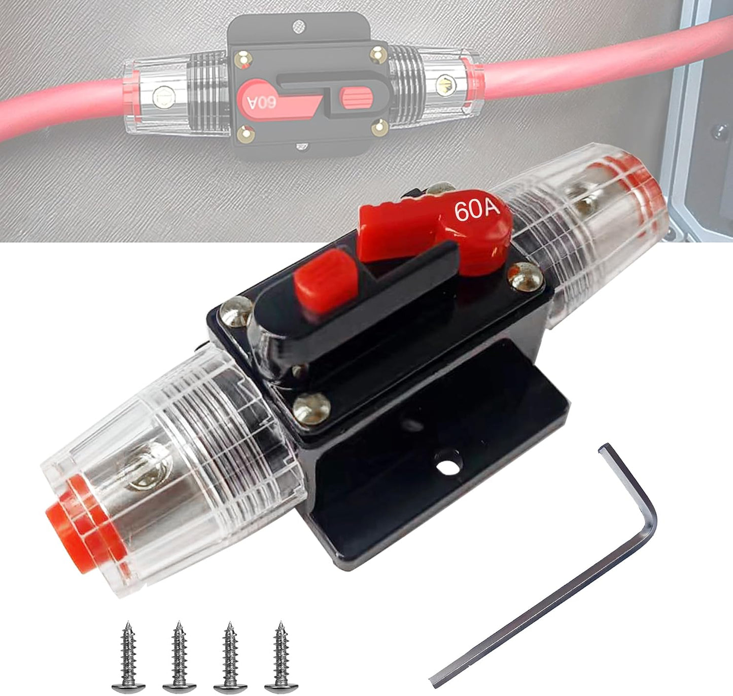 Interruptor circuito 60A fusible reiniciable para sonido auto barco