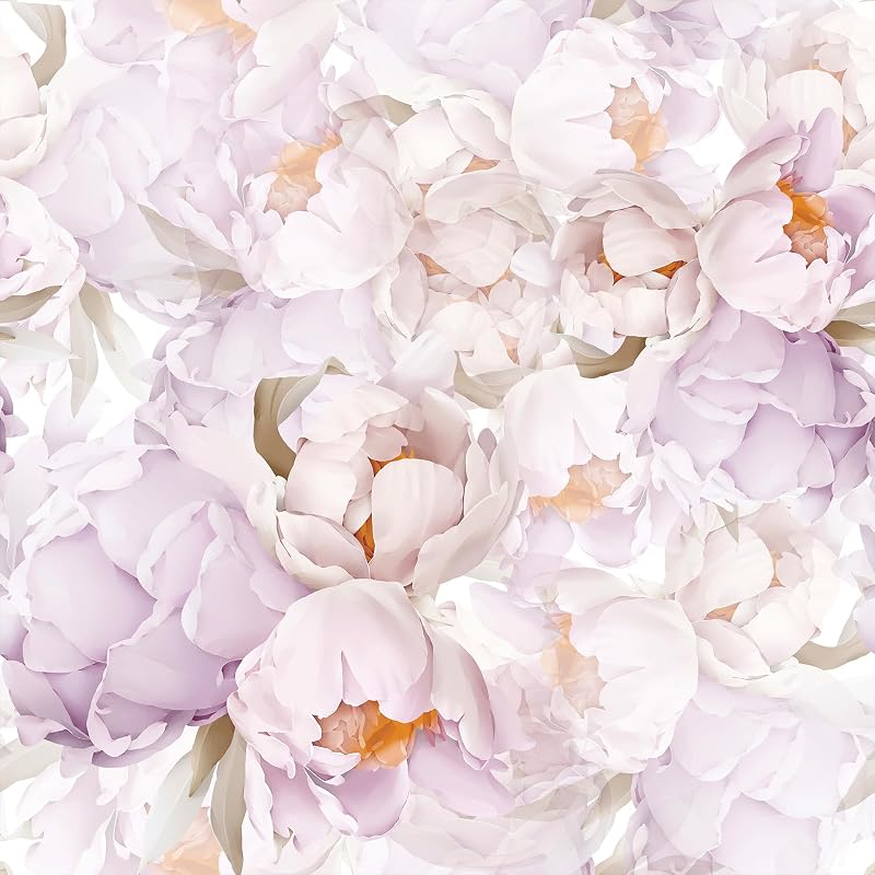 Papel tapiz floral lavanda para niñas 17.7x354 ft