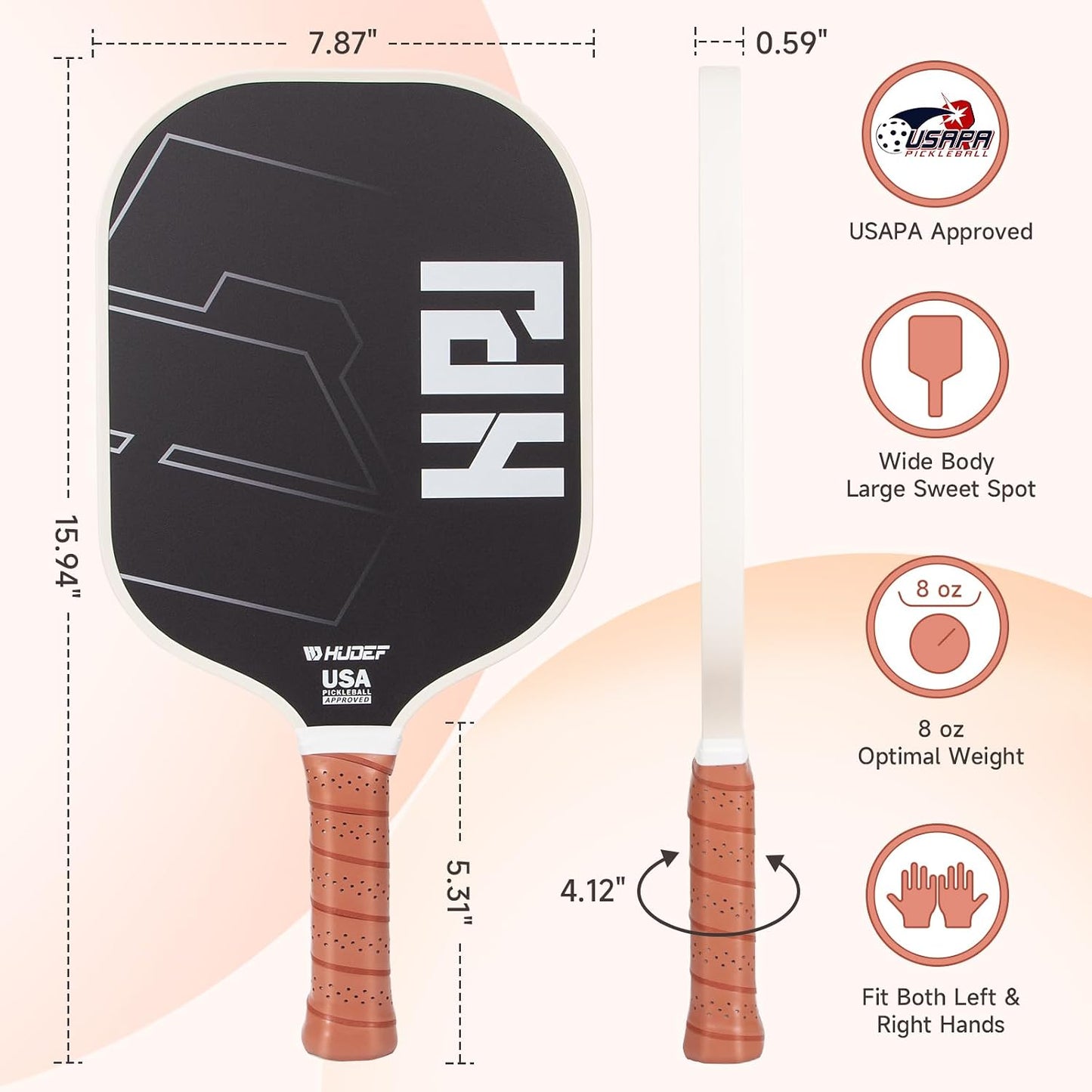 Set 4 Pelotas Pickleball Núcleo Grafito Fibra Vidrio