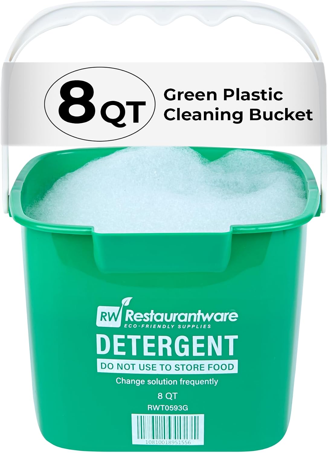 Cubo limpieza 8qt plástico verde con boquilla y mango