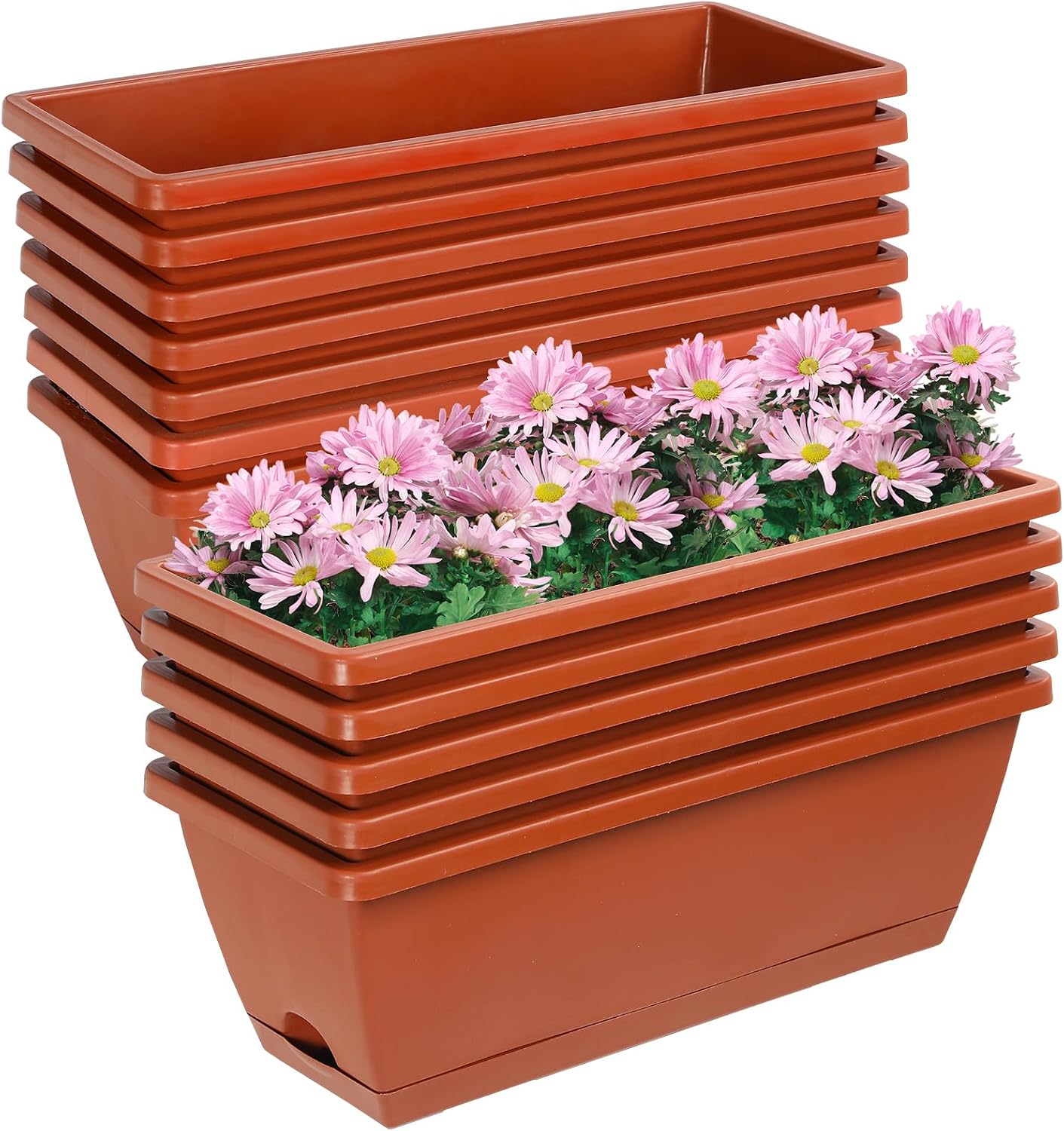 12 Pzas Cajas Jardineras 17pulg con Drenaje