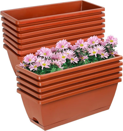 12 Pzas Cajas Jardineras 17pulg con Drenaje