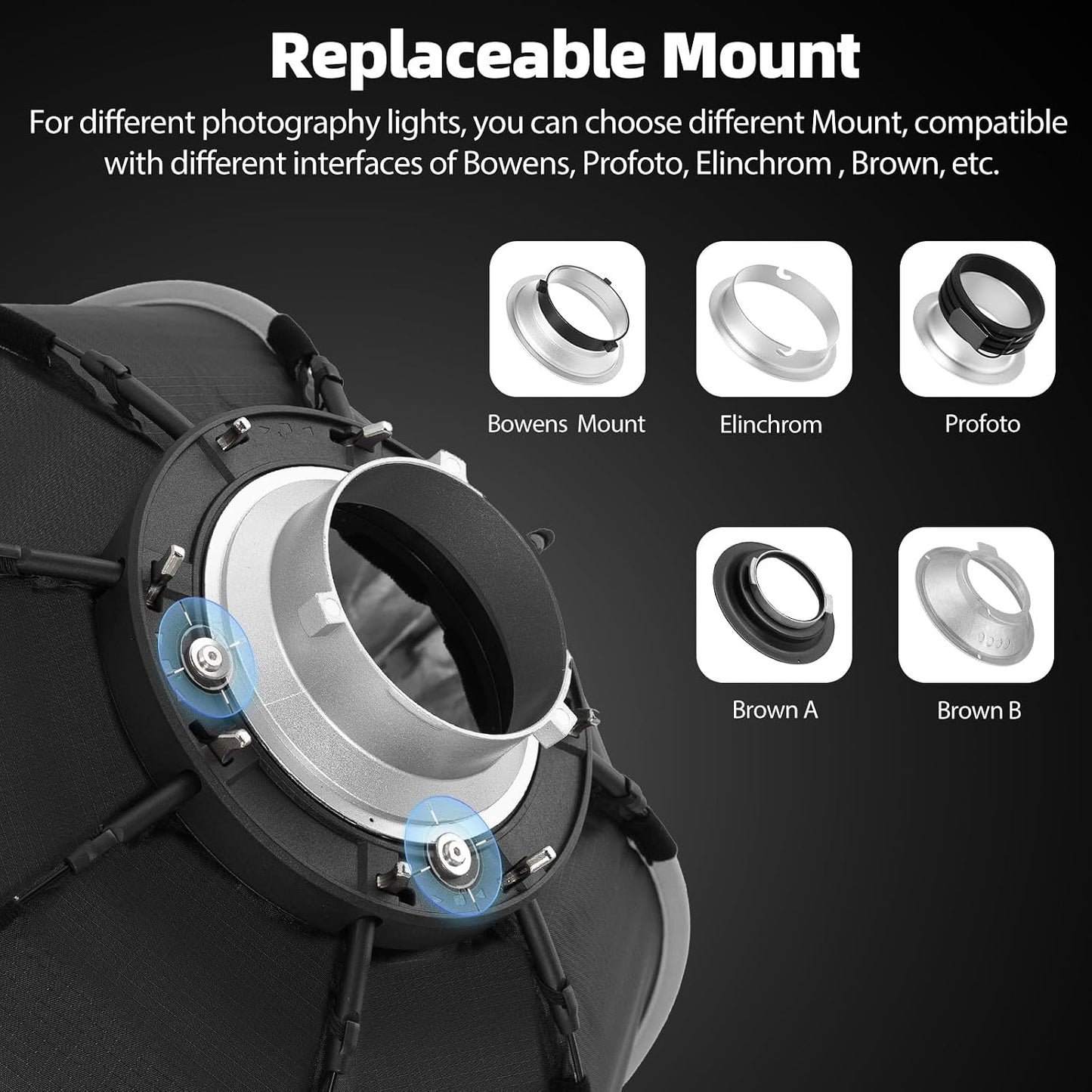Caja luz octogonal 25.6pulg Bowens mount rejilla panal doble