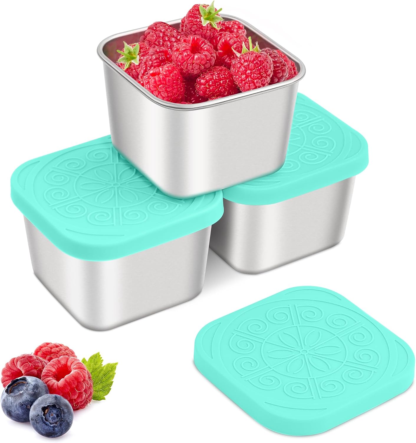 Recipientes acero inox bocadillos niños 7.2oz reutilizables