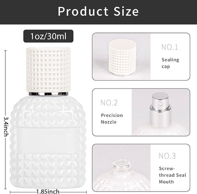 2 Atomizadores Vidrio 1.0oz Recargables para Perfume y Limpieza