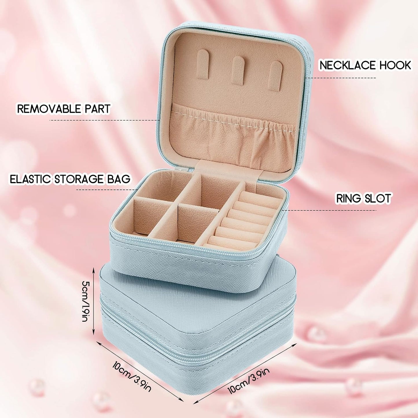 Caja joyas portátil piel sintética para mujer
