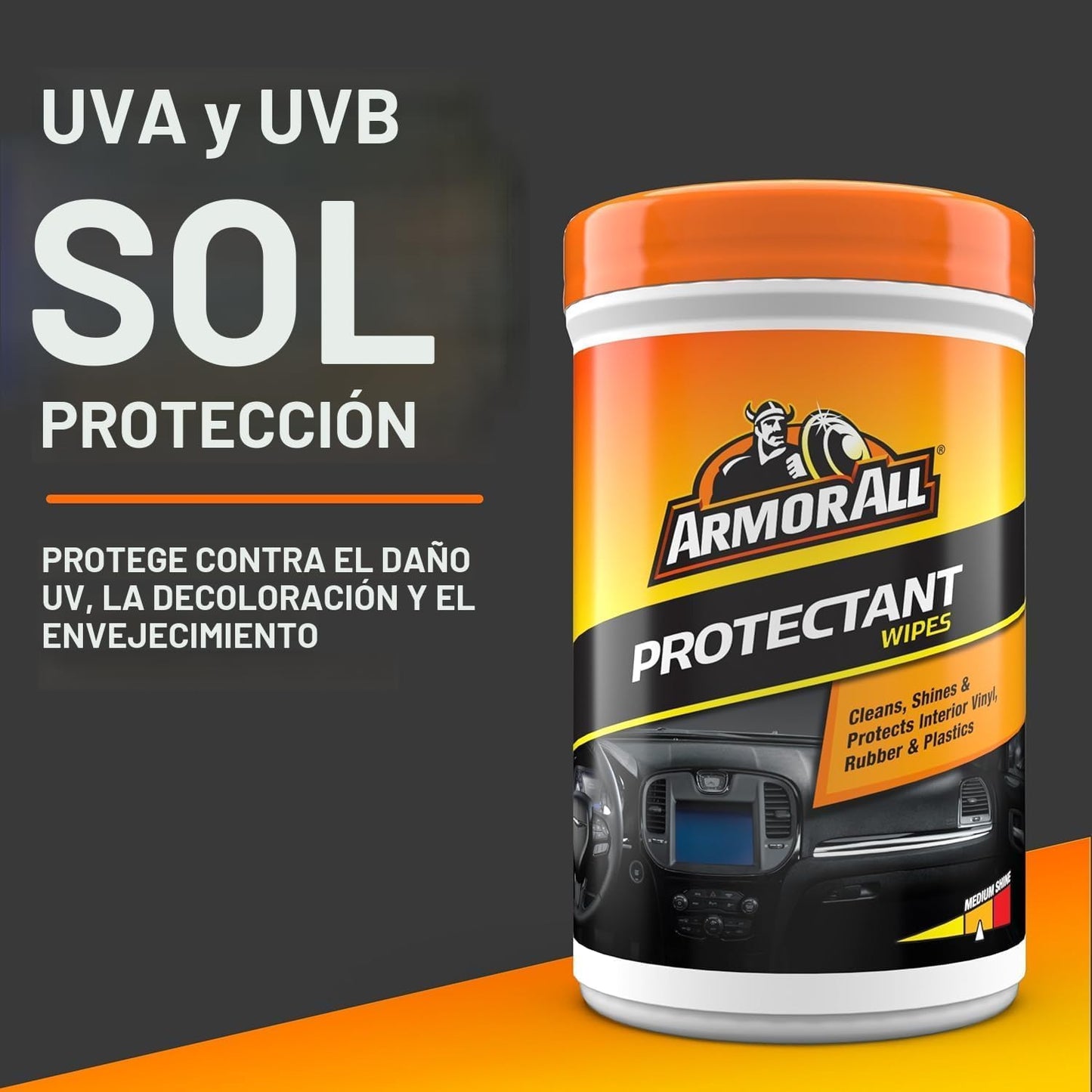 Toallitas protectoras UV para interior auto 90uds