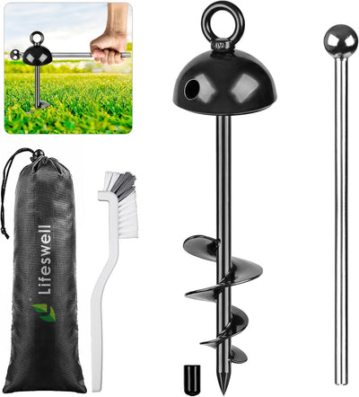 Estaca amarre perros 15pulg 360° sin enredos para patio camping