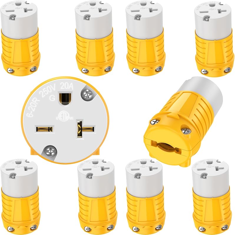 Cable extensión enchufe 220V NEMA 6-20R 20A amarillo ETL 10