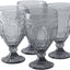 Vasos de mesa con pie ornamental set 4 humo