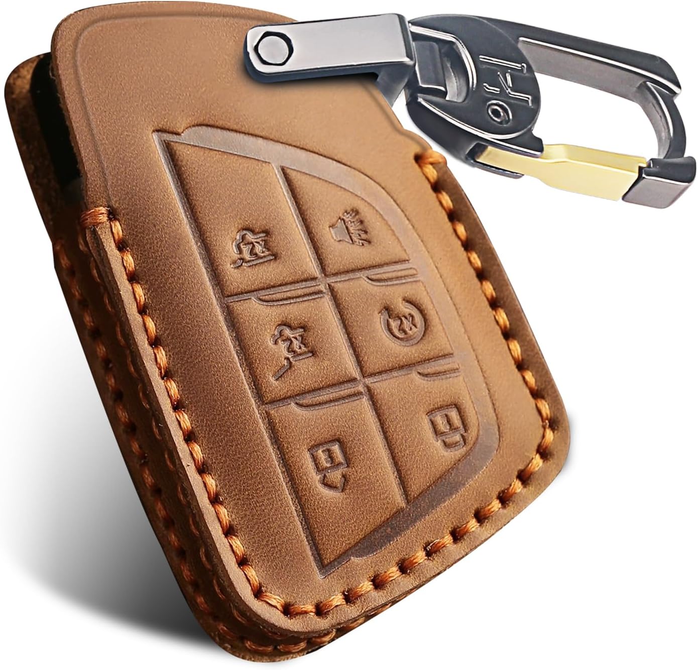 Funda llave cuero genuino para Chevy GMC Marrón