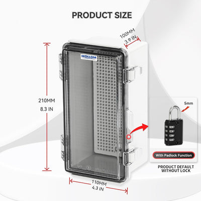 Caja conexiones exterior IP67 cubierta transparente acero inox