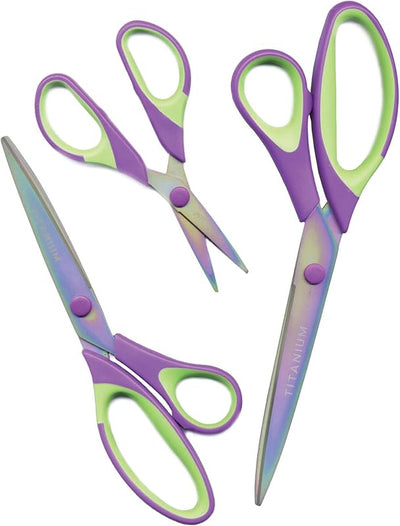 Set 3 tijeras revestimiento titanio color morado